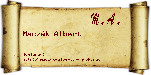 Maczák Albert névjegykártya
