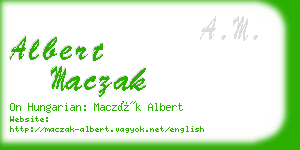 albert maczak business card